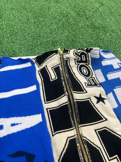 OO SCARF SKIRT BLUE/BLACK